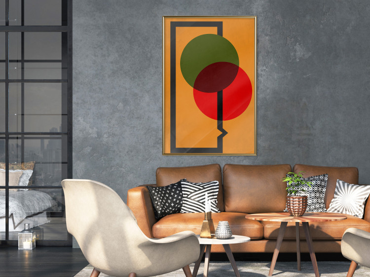 Wall Poster Composition of Circles - abstract colorful circles on an orange background 134452 additionalImage 5