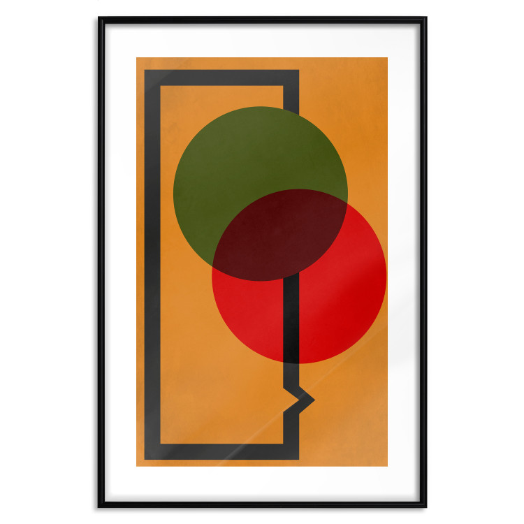 Wall Poster Composition of Circles - abstract colorful circles on an orange background 134452 additionalImage 16