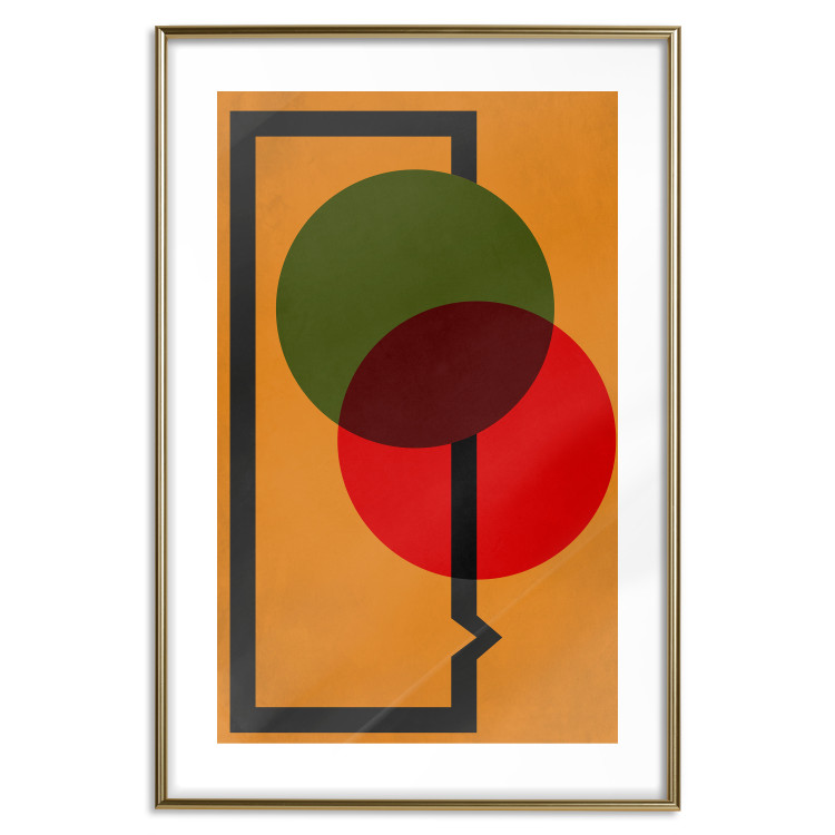 Wall Poster Composition of Circles - abstract colorful circles on an orange background 134452 additionalImage 13