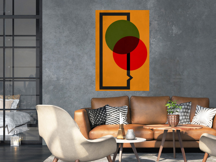Wall Poster Composition of Circles - abstract colorful circles on an orange background 134452 additionalImage 5