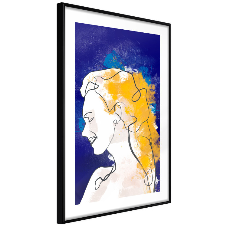 Poster Portrait in Blue - abstract landscape of a woman on a blue background 135652 additionalImage 8