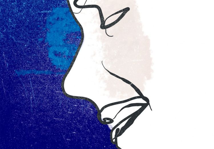 Poster Portrait in Blue - abstract landscape of a woman on a blue background 135652 additionalImage 3