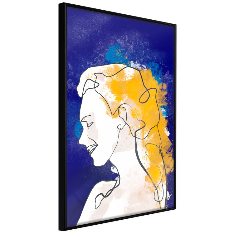 Poster Portrait in Blue - abstract landscape of a woman on a blue background 135652 additionalImage 6