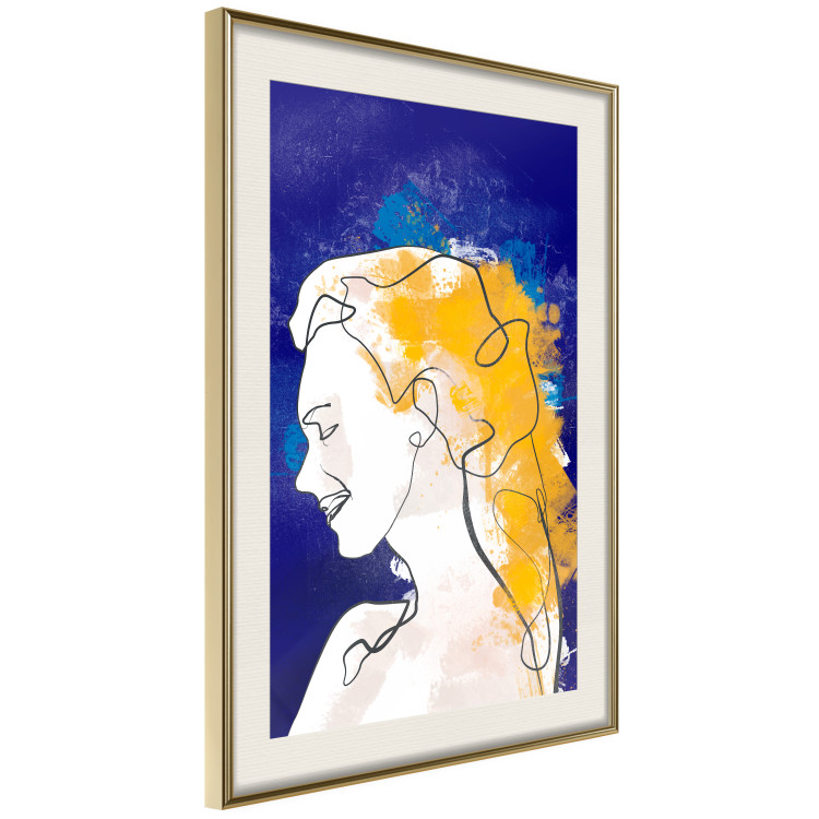 Poster Portrait in Blue - abstract landscape of a woman on a blue background 135652 additionalImage 9