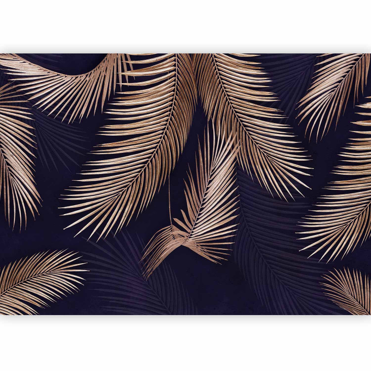 Photo Wallpaper Palm leaves - tropical nature shown on a dark background 142252 additionalImage 5