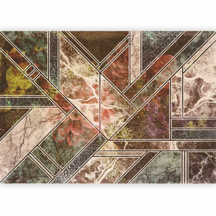 Photo Wallpaper Eternal stained glass - background with elements in colourful patterns in warm colours 143152 additionalImage 5