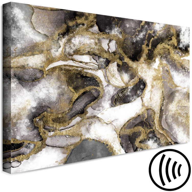 Canvas Print Age of Splendor (1-piece) Wide - abstraction with golden streaks 143252 additionalImage 6