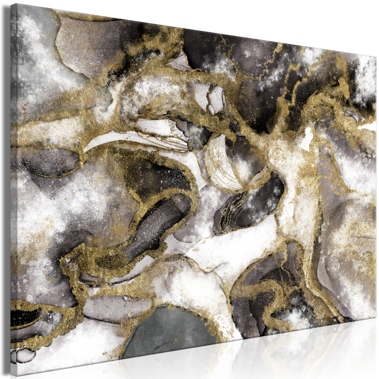 Canvas Print Age of Splendor (1-piece) Wide - abstraction with golden streaks 143252 additionalImage 2