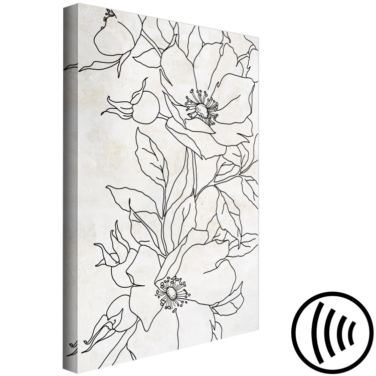 Canvas Print Charcoal Sketches (1-piece) - black and white line art in delicate flowers 143952 additionalImage 6