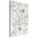 Canvas Print Charcoal Sketches (1-piece) - black and white line art in delicate flowers 143952 additionalThumb 2