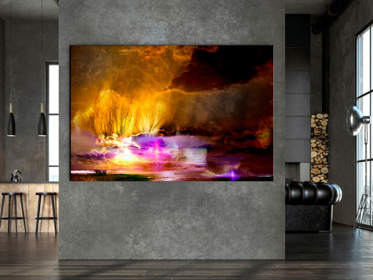 Canvas Hot Evening (1-piece) - abstract view of fiery clouds 144052 additionalImage 3