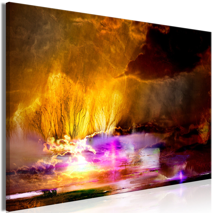 Canvas Hot Evening (1-piece) - abstract view of fiery clouds 144052 additionalImage 2