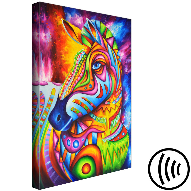 Canvas Print Zebra III (1-piece) - colorful fantasy with a quadruped mammal 144752 additionalImage 6