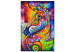 Canvas Print Zebra III (1-piece) - colorful fantasy with a quadruped mammal 144752