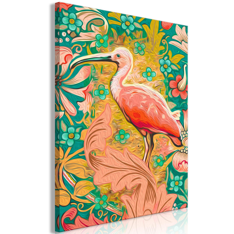 Paint by number Amongst Foliage - Pink Bird on the Decorative Green Background 145152 additionalImage 3