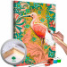 Paint by number Amongst Foliage - Pink Bird on the Decorative Green Background 145152