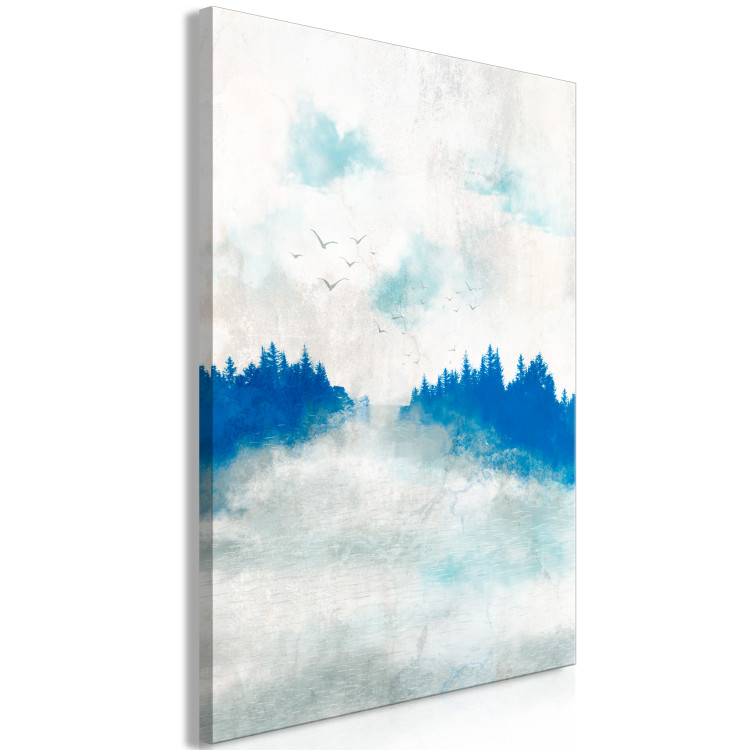 Canvas Blue Forest - Painted Hazy Landscape in Blue Tones 145752 additionalImage 2