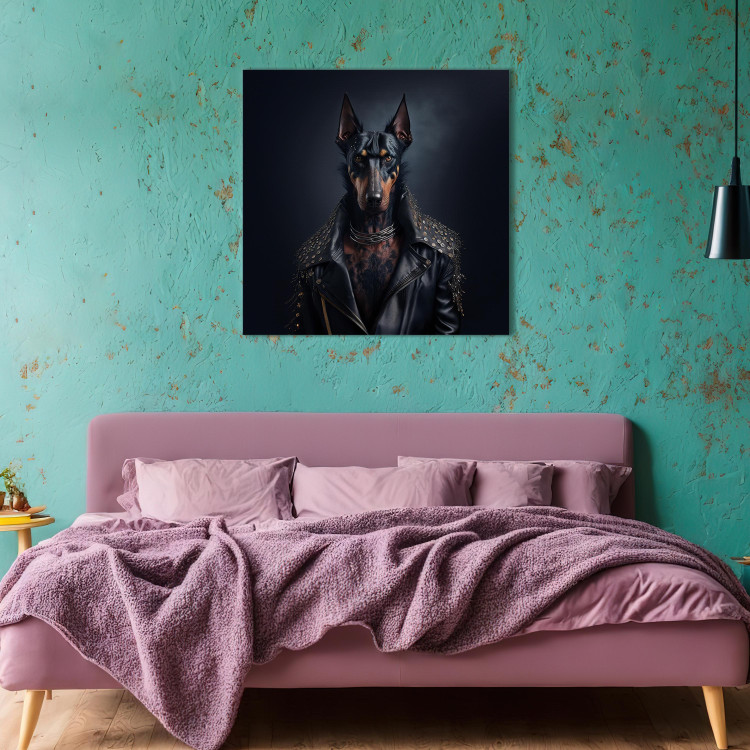 Canvas AI Doberman Dog - Rock Style Animal Fantasy Portrait - Square 150152 additionalImage 5