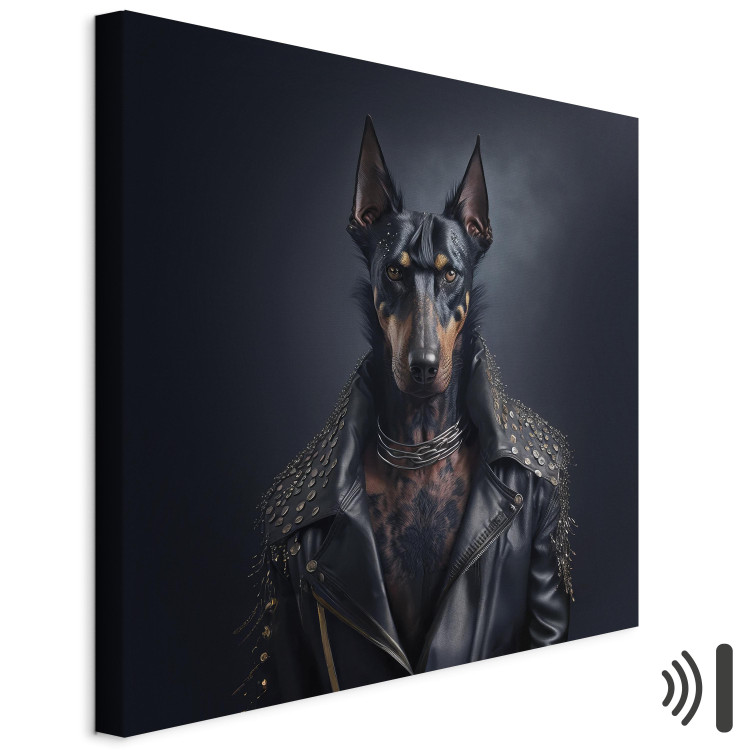 Canvas AI Doberman Dog - Rock Style Animal Fantasy Portrait - Square 150152 additionalImage 8
