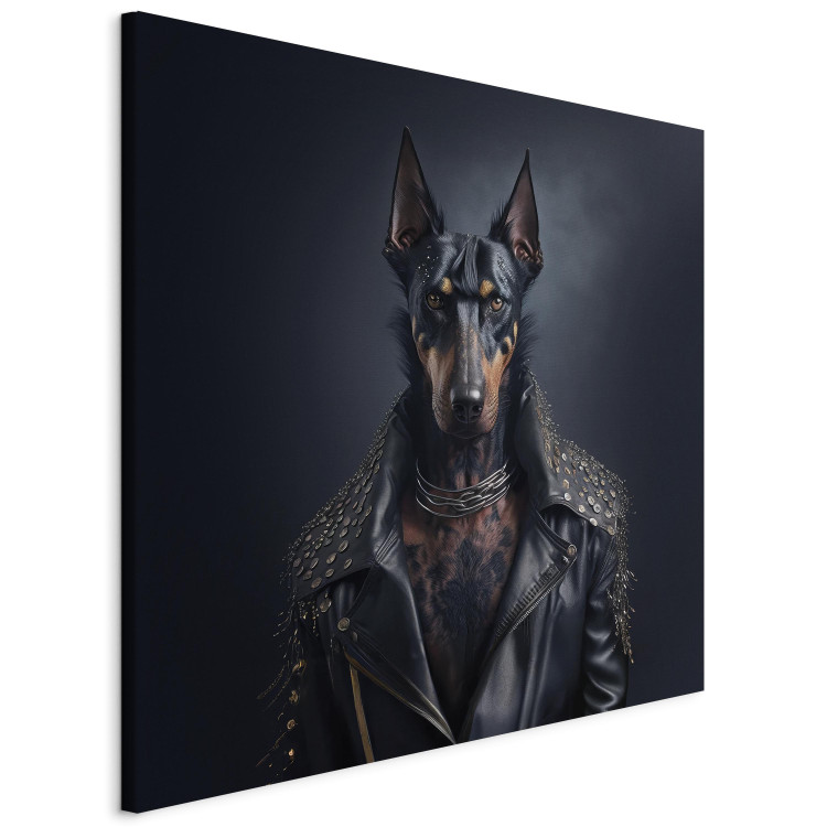 Canvas AI Doberman Dog - Rock Style Animal Fantasy Portrait - Square 150152 additionalImage 2