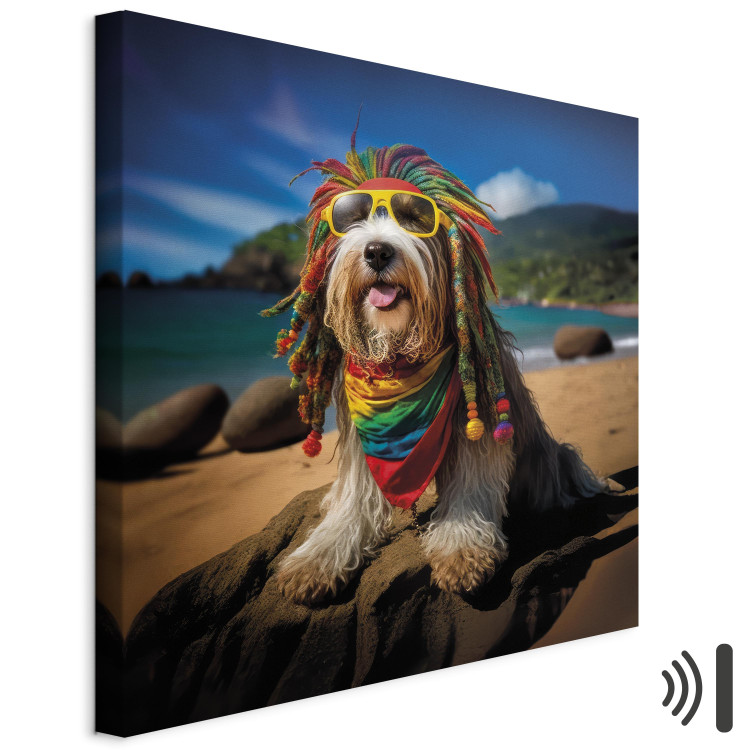 Canvas AI Bearded Collie Dog - Rasta Animal Chilling on Paradise Beach - Square 150252 additionalImage 8