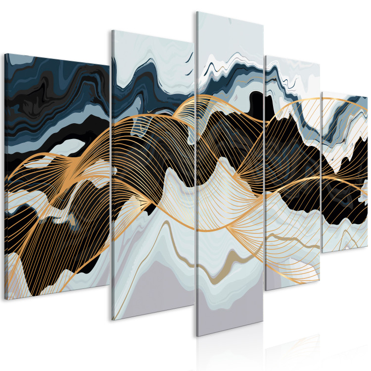Canvas Shimmering Waves - An Abstract Composition in Shimmering Colors 151852 additionalImage 2