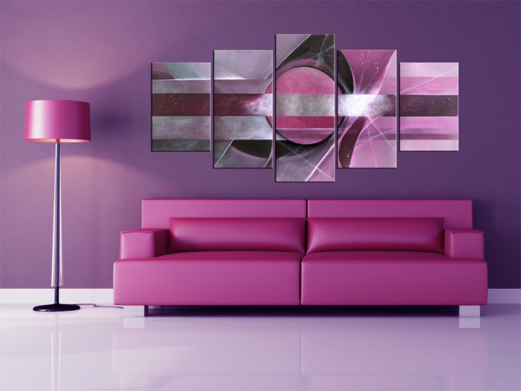 Canvas Purple Abstraction (5-piece) - composition with patterns and designs 47052 additionalImage 3