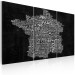 Canvas Typographic France (3-part) - inscriptions arranged in the shape of the country 55252 additionalThumb 2