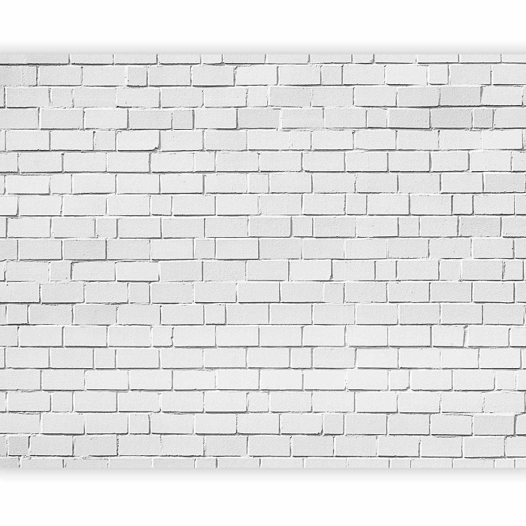 Wall Mural White 3D Brick Effect - Background with Texture of White Raw Brick 60952 additionalImage 5