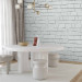 Wall Mural White 3D Brick Effect - Background with Texture of White Raw Brick 60952 additionalThumb 7