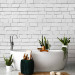 Wall Mural White 3D Brick Effect - Background with Texture of White Raw Brick 60952 additionalThumb 8