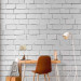 Wall Mural White 3D Brick Effect - Background with Texture of White Raw Brick 60952 additionalThumb 4