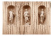 Wall Mural Cultural Blend - three ancient figures on retro-style wooden backdrop 61952 additionalThumb 1