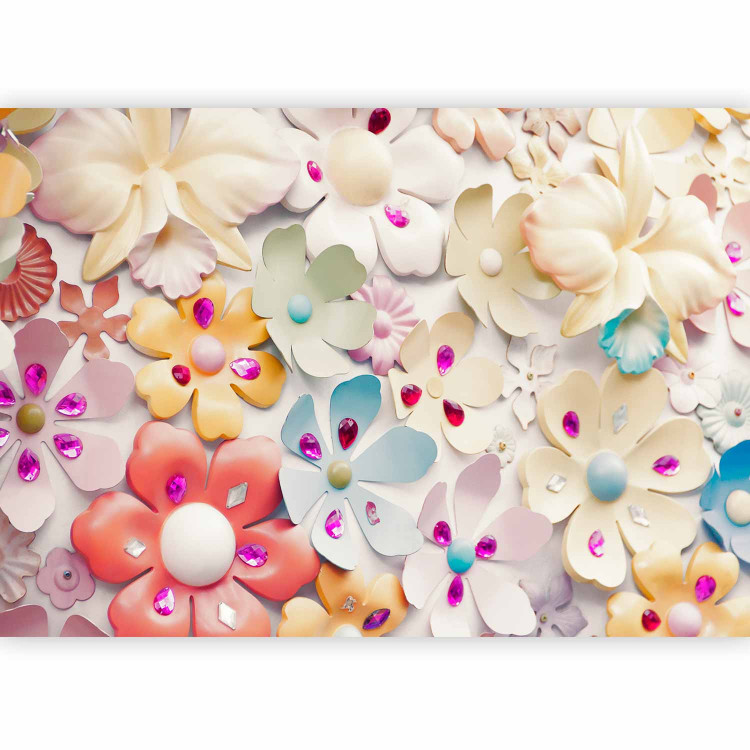 Wall Mural Floral motif - romantic composition with jewellery on light background 91852 additionalImage 5
