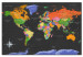 Canvas Print Ocean in Black (1-part) - English Labeled Colorful World Map 95952