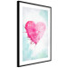 Poster Watercolor Love - composition with a pink heart on a blue background 114562 additionalThumb 13