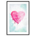 Poster Watercolor Love - composition with a pink heart on a blue background 114562 additionalThumb 16