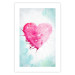 Poster Watercolor Love - composition with a pink heart on a blue background 114562 additionalThumb 21