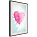 Poster Watercolor Love - composition with a pink heart on a blue background 114562 additionalThumb 3