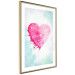 Poster Watercolor Love - composition with a pink heart on a blue background 114562 additionalThumb 6