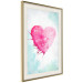 Poster Watercolor Love - composition with a pink heart on a blue background 114562 additionalThumb 2