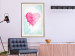 Poster Watercolor Love - composition with a pink heart on a blue background 114562 additionalThumb 24