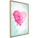 Poster Watercolor Love - composition with a pink heart on a blue background 114562 additionalThumb 12