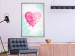 Poster Watercolor Love - composition with a pink heart on a blue background 114562 additionalThumb 7