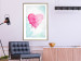 Poster Watercolor Love - composition with a pink heart on a blue background 114562 additionalThumb 15