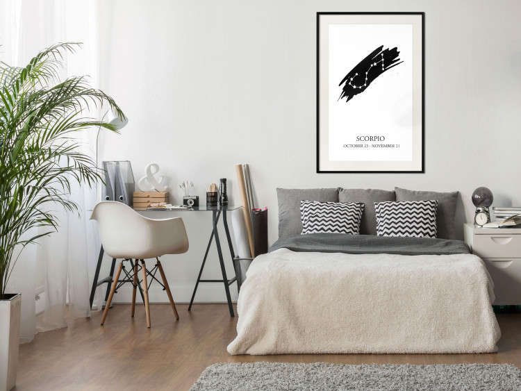Wall Poster Zodiac signs: Scorpio - black and white star constellation and texts 114862 additionalImage 22