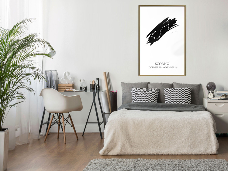 Wall Poster Zodiac signs: Scorpio - black and white star constellation and texts 114862 additionalImage 7