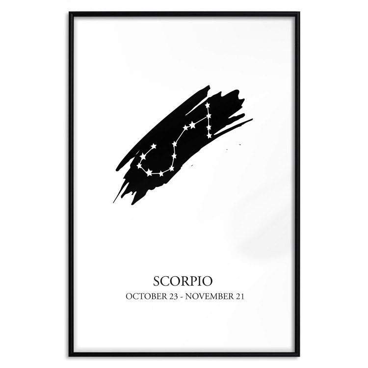 Wall Poster Zodiac signs: Scorpio - black and white star constellation and texts 114862 additionalImage 17