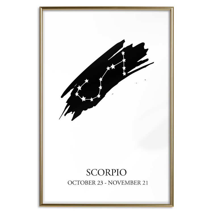 Wall Poster Zodiac signs: Scorpio - black and white star constellation and texts 114862 additionalImage 20