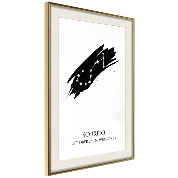 Wall Poster Zodiac signs: Scorpio - black and white star constellation and texts 114862 additionalImage 2